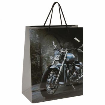 Пакет подарочный 26x12,7x32,4 см, ЗОЛОТАЯ СКАЗКА "Мотоцикл", ламинированный, 606589 - Премиум Сервис