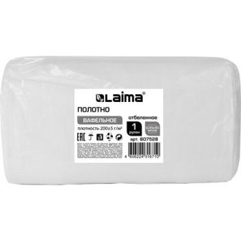 Полотно ВАФЕЛЬНОЕ, Узбекистан, отбеленное, рулон 0,45х50 м, плотность 200 (±5) г/м2, в пакете, LAIMA, 607528 - Премиум Сервис