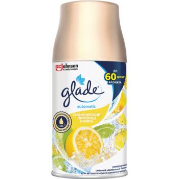 Сменный баллон 269 мл GLADE "Сицилийский лимонад и мята", для автоматических освежителей, универсальный, 61212 - Премиум Сервис