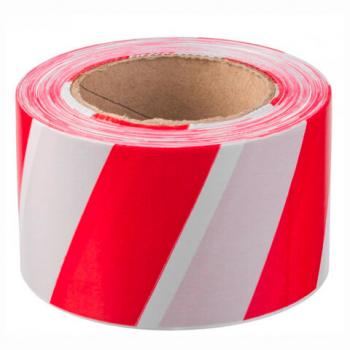 Лента оградительная сигнальная красно-белая, 75 мм х 200 м, СТАНДАРТ, основа полиэтилен, ЛО 200/75 - Премиум Сервис