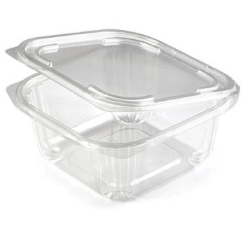 Одноразовый контейнер квадратный 750 мл С КРЫШКОЙ ЮП-РКСП, КОМПЛЕКТ 300 шт., прозрачный ПЭТ, ЮУПМ6014 - Премиум Сервис