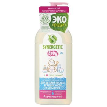 Средство для мытья детской посуды 500 мл, SYNERGETIC, биоразлагаемое, дозатор, 103054 - Премиум Сервис