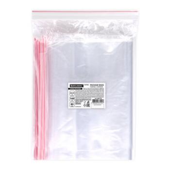 Пакеты ZIP LOCK "зиплок" ОЧЕНЬ ПРОЧНЫЕ, комплект 100 шт., 20x25 см, ПВД, 80 мкм, BRAUBERG EXTRA, 608178 - Премиум Сервис