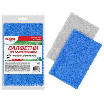Салфетки из микрофибры 40х40 см, КОМПЛЕКТ 2 шт. "ULTRASONIC BI-COLOUR PACK 2", LAIMA HOME, 608218 - Премиум Сервис