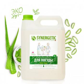 Средство для мытья посуды антибактериальное 5 л, SYNERGETIC "Алоэ", канистра, 103503 - Премиум Сервис