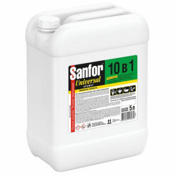 Чистящее средство 5 л, SANFOR 10 в 1 Universal "Лимонная свежесть", 22055 - Премиум Сервис