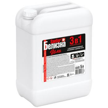 Средство для отбеливания и чистки тканей 5 л, SANFOR "Белизна 3 в 1", гель, 22054 - Премиум Сервис