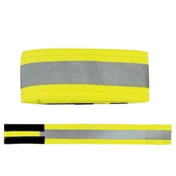 Повязка светоотражающая на руку, 430х55 мм, на липучке, лимонная - Премиум Сервис