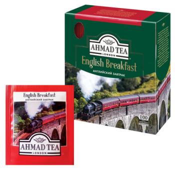 Чай AHMAD (Ахмад) "English Breakfast", черный, 100 пакетиков по 2 г, 600i-08 - Премиум Сервис