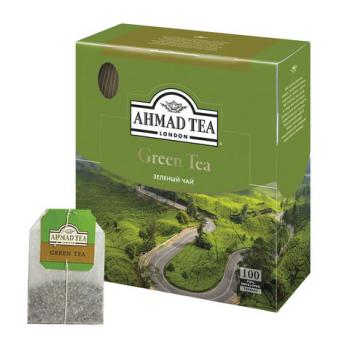 Чай AHMAD (Ахмад) "Green Tea", зеленый, 100 пакетиков по 2 г, 478i-08 - Премиум Сервис