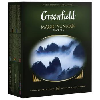 Чай GREENFIELD (Гринфилд) "Magic Yunnan" ("Волшебный Юньнань"), черный, 100 пакетиков в конвертах по 2 г, 0583-09 - Премиум Сервис