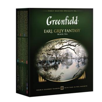 Чай GREENFIELD (Гринфилд) "Earl Grey Fantasy", черный с бергамотом, 100 пакетиков в конвертах по 2 г, 0584-09 - Премиум Сервис