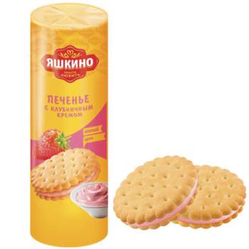Печенье ЯШКИНО "С клубничным кремом", затяжное, 190 г, МП461 - Премиум Сервис