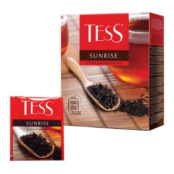 Чай TESS (Тесс) "Sunrise", черный цейлонский, 100 пакетиков по 1,8 г, 0918-09 - Премиум Сервис