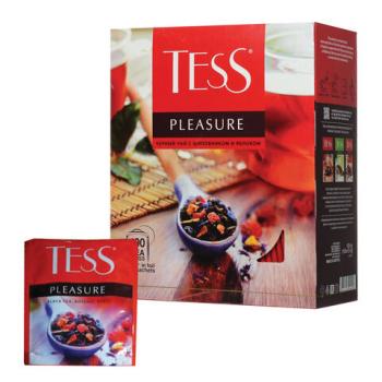 Чай TESS "Pleasure" черный с шиповником, яблоком, лимонным сорго, 100 пакетиков в конвертах по 1,5 г, 0919-09 - Премиум Сервис