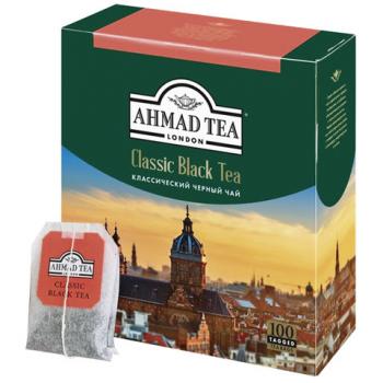 Чай AHMAD "Classic Black Tea", черный, 100 пакетиков с ярлычками по 2 г, 1665-08 - Премиум Сервис