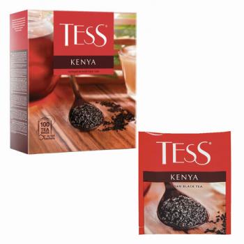 Чай TESS (Тесс) "Kenya", черный, 100 пакетиков в конвертах по 2 г, 1264-09 - Премиум Сервис