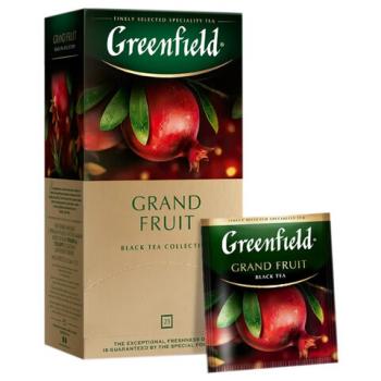 Чай GREENFIELD (Гринфилд) "Grand Fruit", черный, гранат-розмарин, 25 пакетиков в конвертах по 1,5 г, 1387-10 - Премиум Сервис