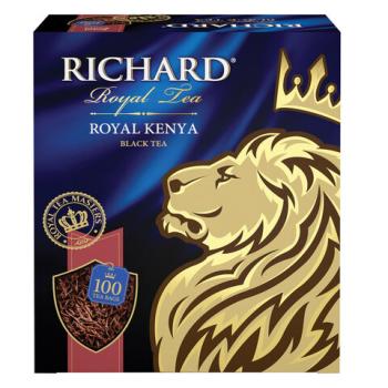 Чай RICHARD "Royal Kenya", черный, 100 пакетиков по 2 г, 100438 - Премиум Сервис