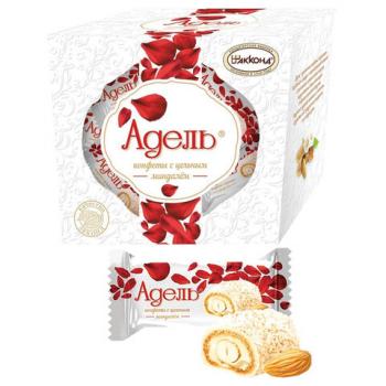 Конфеты АККОНД "Адель" с цельным миндалём, в кокосовой стружке, 150 г, картонная коробка - Премиум Сервис