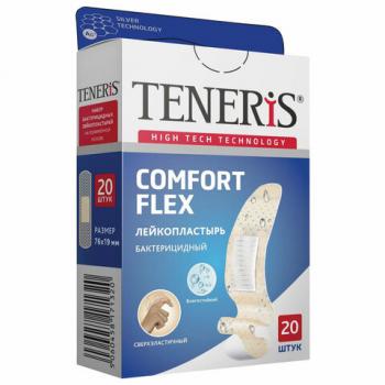 Набор пластырей 20 шт. TENERIS COMFORT FLEX суперэластичный, на полимерной основе, коробка с европодвесом, 0208-002 - Премиум Сервис
