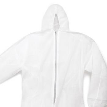 Комбинезон одноразовый с капюшоном Каспер-классик, плотность 30 г/м2, материал спанбонд, размер XXL (56-58), белый - Премиум Сервис