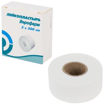 Лейкопластырь рулонный ВЕРОФАРМ, 2х500 см, тканевая основа, картонная коробка, 20024108 - Премиум Сервис