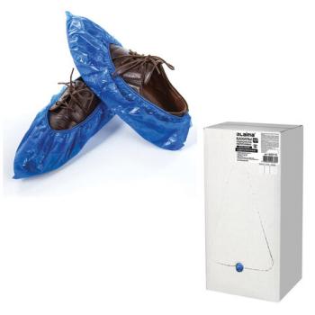 Бахилы КОМПЛЕКТ 600 шт. (300 пар), СВЕРХПРОЧНЫЕ, двойная резинка, 40х14 см, 100 мкм, 10 г, LAIMA, 630719 - Премиум Сервис