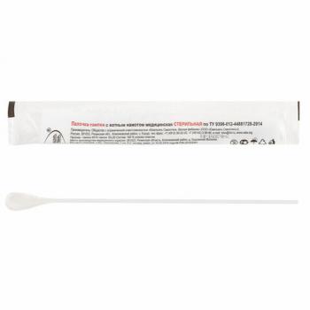 Зонд-тампон пластик/хлопок намотка 10 мм стерильный ЕМЕЛЬЯНЪ САВОСТИНЪ, индивидуальная упаковка длина 150 мм - Премиум Сервис