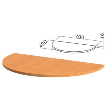 Стол приставной полукруг "Фея", 700х400х750 мм, БЕЗ ОПОРЫ, орех милан,ПФ10.5 - Премиум Сервис
