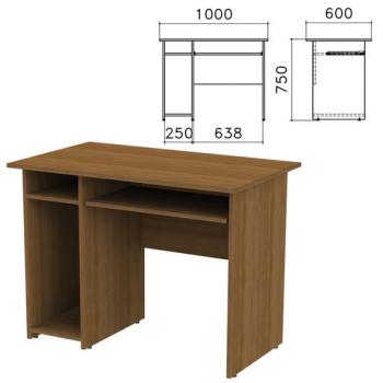 Стол компьютерный "Канц", 1000х600х750 мм, с тумбой, цвет орех пирамидальный, СК24.9 - Премиум Сервис