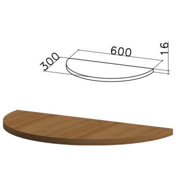 Стол приставной полукруг "Канц", 600х300х750 мм, БЕЗ ОПОРЫ, цвет орех пирамидальный, ПК35.9 - Премиум Сервис