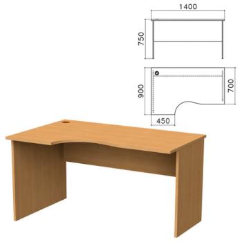 Стол письменный эргономичный "Монолит", 1400х900х750 мм, левый, цвет бук бавария, СМ5.1 - Премиум Сервис
