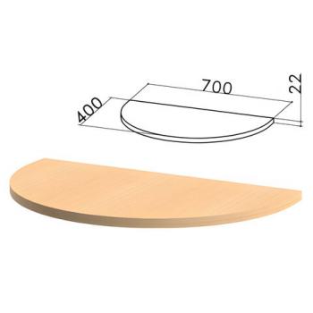 Стол приставной полукруг "Монолит", 700х400х750 мм, БЕЗ ОПОРЫ (640137), цвет бук бавария, ПМ34.1 - Премиум Сервис