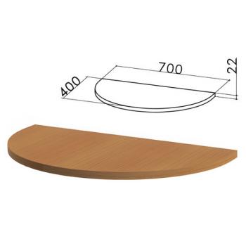 Стол приставной полукруг "Монолит", 700х400х750 мм, БЕЗ ОПОРЫ (640137), цвет орех гварнери, ПМ34.3 - Премиум Сервис