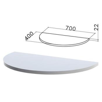 Стол приставной полукруг "Монолит", 700х400х750 мм, БЕЗ ОПОРЫ (640137), цвет серый, ПМ34.11 - Премиум Сервис