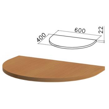 Стол приставной полукруг "Монолит", 600х400х750 мм, БЕЗ ОПОРЫ (640137), цвет орех гварнери, ПМ37.3 - Премиум Сервис