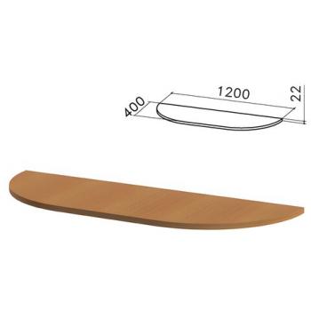 Стол приставной полукруг "Монолит", 1200х400х750 мм, БЕЗ ОПОР (640137), цвет орех гварнери, ПМ39.3 - Премиум Сервис