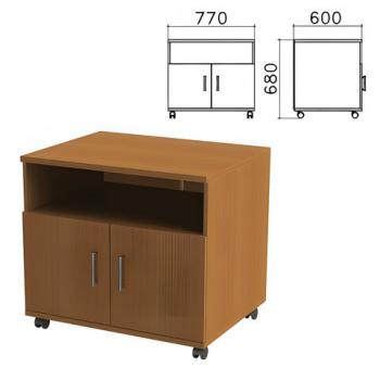 Тумба для оргтехники "Монолит", 770х600х680 мм, 2 двери, полка, цвет орех гварнери, ТМ30.3 - Премиум Сервис