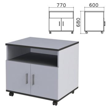 Тумба для оргтехники "Монолит", 770х600х680 мм, 2 двери, полка, цвет серый, ТМ30.11 - Премиум Сервис