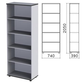 Шкаф (стеллаж) "Монолит", 740х390х2050 мм, 4 полки, цвет серый, ШМ44.11 - Премиум Сервис