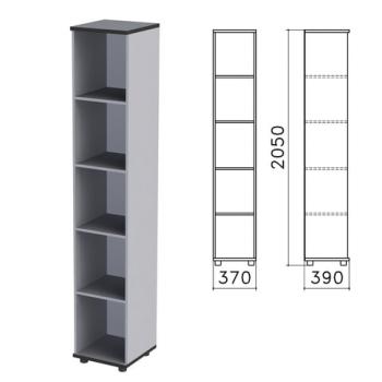 Шкаф (стеллаж) "Монолит", 370х390х2050 мм, 4 полки, цвет серый, КМ45.11 - Премиум Сервис
