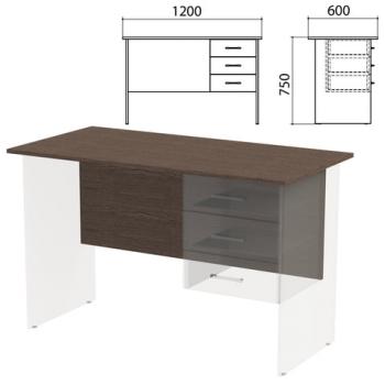 Столешница, царга стола письменного с тумбой "Канц" 1200х600х750 мм, цвет венге, СК50.16.1 - Премиум Сервис