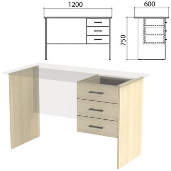 Каркас к столам письменным с тумбой "Канц" 1200х600х750 мм, цвет дуб молочный, СК27.15.2 - Премиум Сервис