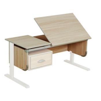 Столешница 700х500, 375х500 мм, корпус парты ДЭМИ СУТ.29, ЛДСП ясень, пластик серый - Премиум Сервис