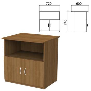Тумба для оргтехники "Бюджет", 720х600х740 мм, 2 двери, орех французский, 402658-190 - Премиум Сервис