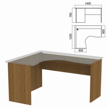 Стол компактный ЧАСТЬ 2 "Арго", 1400х1200х760 мм, левый, орех - Премиум Сервис