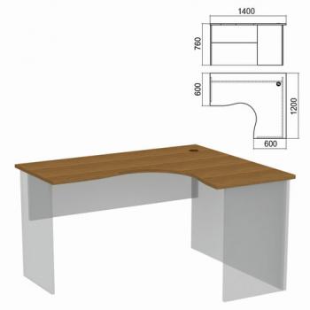 Стол компактный ЧАСТЬ 1 "Арго", 1400х1200х760 мм, правый, орех - Премиум Сервис