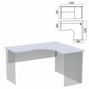 Стол компактный ЧАСТЬ 1 "Арго", 1400х1200х760 мм, правый, серый - Премиум Сервис