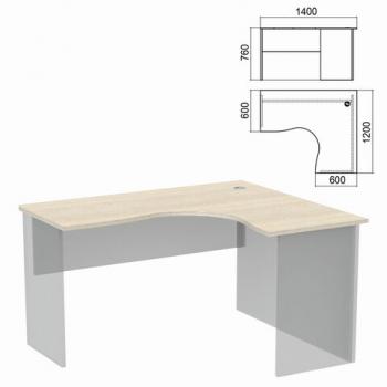 Стол компактный ЧАСТЬ 1 "Арго", 1400х1200х760 мм, правый, ясень шимо - Премиум Сервис